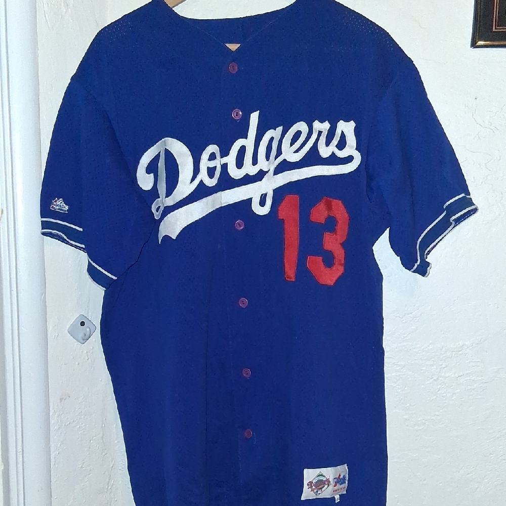 Majestic Blue and Red Dodgers Men's Shirt